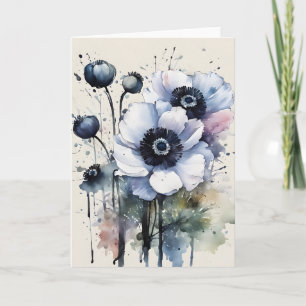 Carte Anémone - Fleurs aquarelle