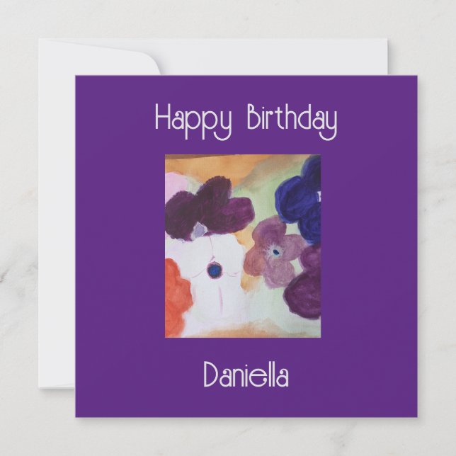 Carte Anemone Spring Flowers Flat Birthday Card (Devant)