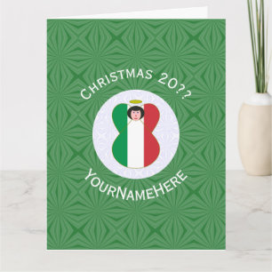 Carte Ange au drapeau italien Noël Personnalisé