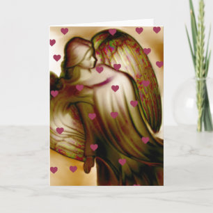 Carte  Ange avec coeurs
