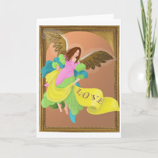 Carte Ange d'amour de Noël (vide à l'intérieur) (Devant)