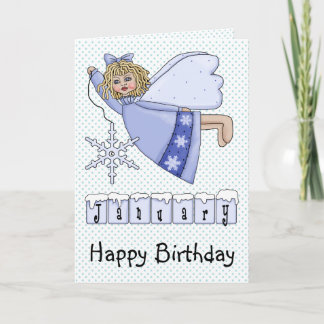Carte Ange d'anniversaire de janvier