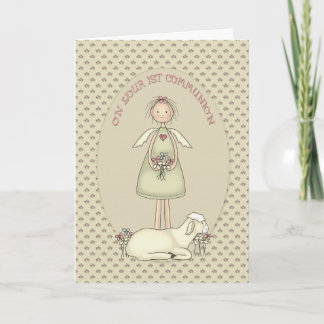 Carte Ange de la fille communion