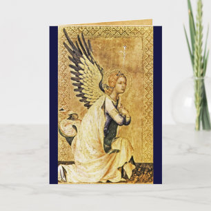 Carte ANGE DE L'ANNONCIATION ,Or Jaune ,Saphir Bleu