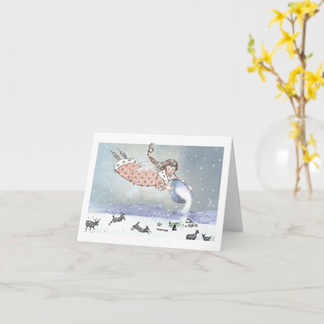 Carte Ange de neige (Fleur jaune)
