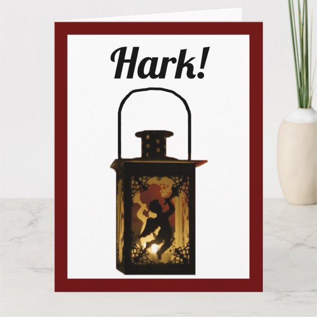 Carte Ange de Noël Lanterne Décor de vacances d'hiver (Devant)