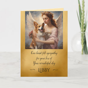 Carte ange doré Sympathie pour Corgi perdu
