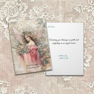 Carte Ange et Roses Ange de style vintage