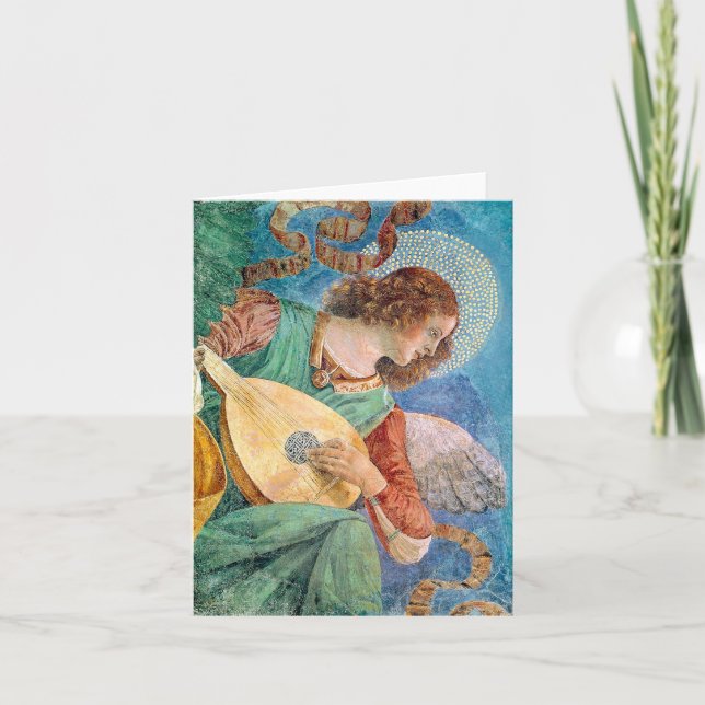 Carte Ange musical jouant de la guitare (Devant)