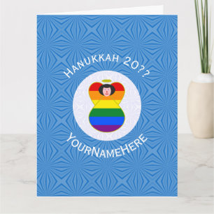 Carte Ange personnel de la fierté gay cheveux noirs drap