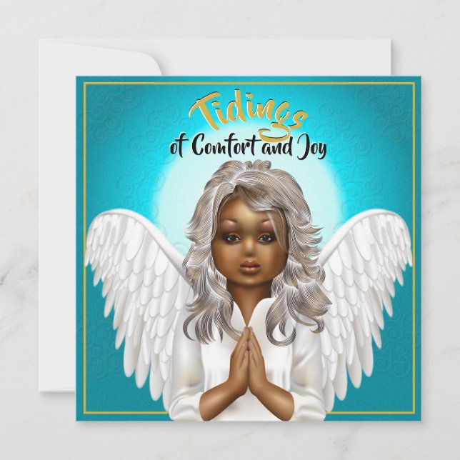 Carte Ange priant afro-américain (Devant)