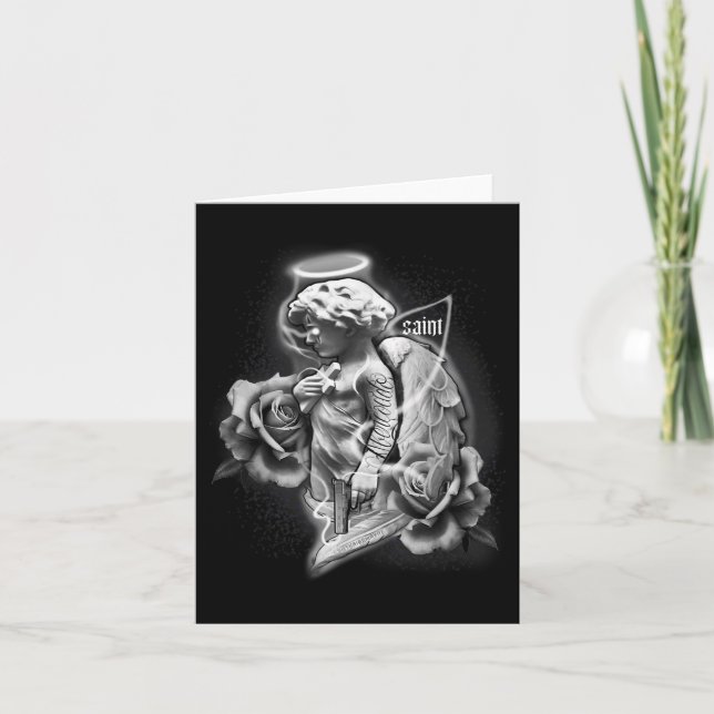 Carte Ange X Saint X Tatouage Rose (Devant)