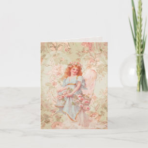 Carte Angel avec fleurs