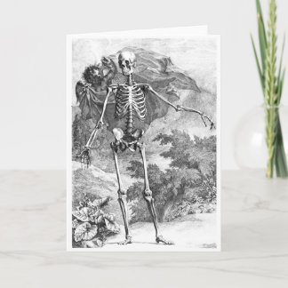 Carte Angel couvrant un squelette debout