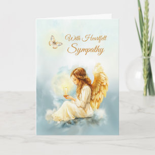 Carte Angel de sympathie avec papillon aux bougies en aq