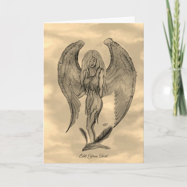 Carte Angel en style tatouage (Devant)