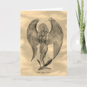 Carte Angel en style tatouage
