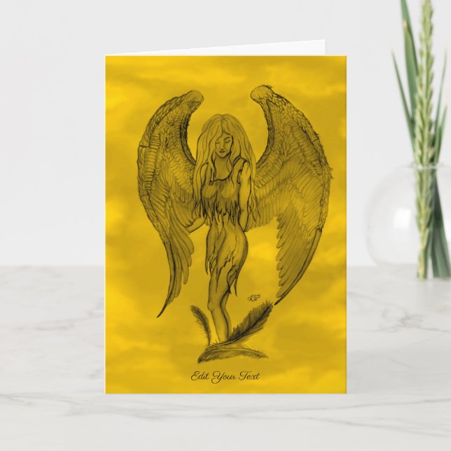 Carte Angel en style tatouage (Devant)