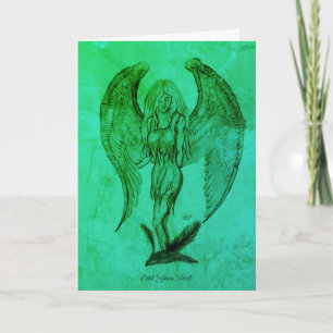 Carte Angel en style tatouage