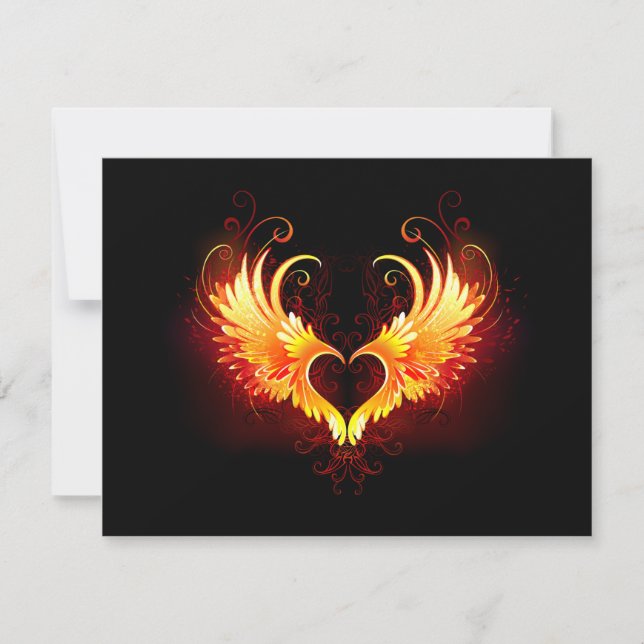 Carte Angel Fire Heart with Wings (Devant)