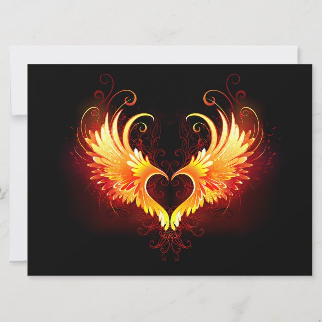 Carte Angel Fire Heart with Wings (Devant)