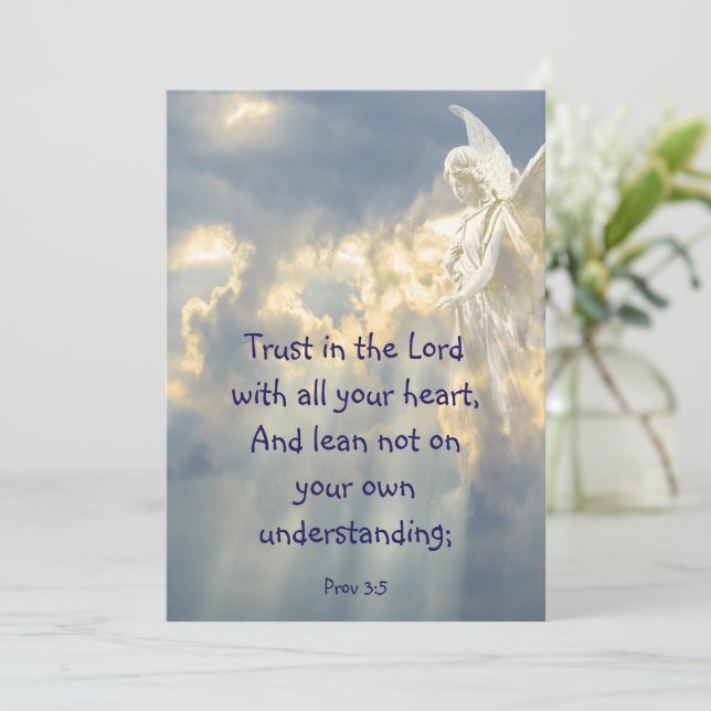 Carte  Angel Trust in the Lord Quote Inspirational (Debout devant)