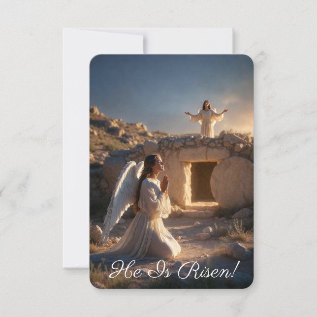 Carte  Angels Announcing Resurrection Image  Greetings (Devant)