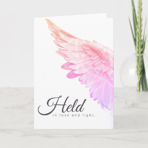 Carte Anges avec vous aile d'ange rose – Tenue dans l'am