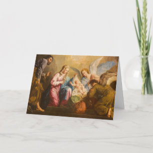 Carte Anges de la Nativité de Noël Sainte Famille Vierge