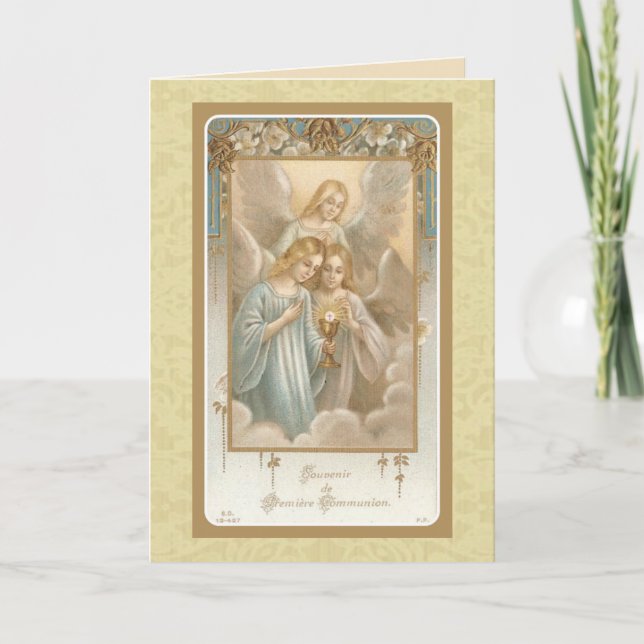 Carte Anges de la Première Sainte Communion Eucharistie  (Devant)