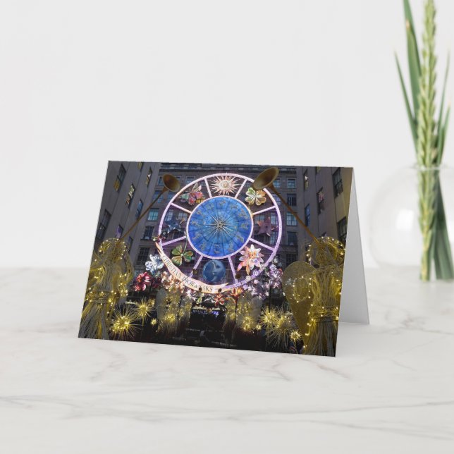 Carte Anges de Noël et roue du zodiaque, NYC -  (Devant)