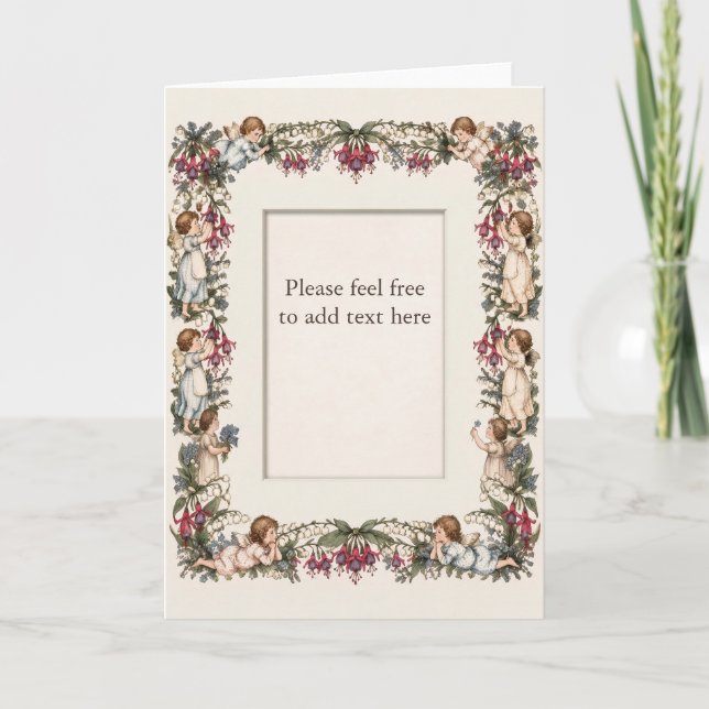 Carte Anges Fuchsia Kate Greenaway (Devant)