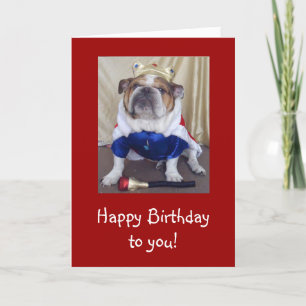Carte Anglais Bulldog Birthday Card, Pourcentage