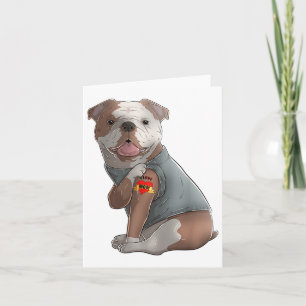 Carte Anglais Bulldog I Love Maman Tattoo Chien Chemise 