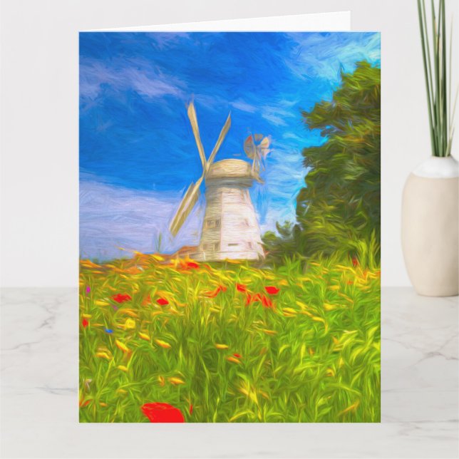 Carte Anglais Campagne Windmill Art (Devant)
