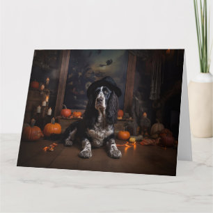 Carte Anglais Cocker Espagnol Citrouille Halloween effra
