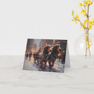 Carte Anglais Cocker Spaniel Noël Festin Saison