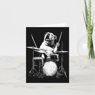 Carte Anglais mignon Bouledogue jouant Ds Musigovernment
