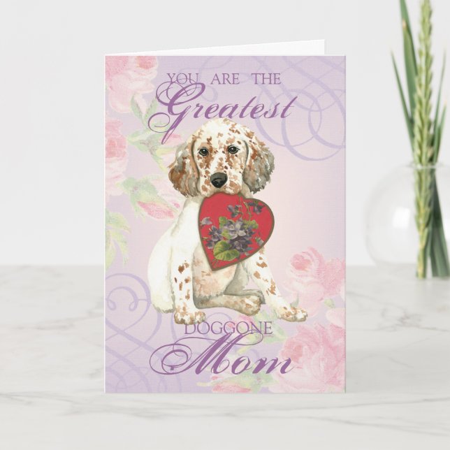 Carte Anglais Setter Heart Maman (Devant)