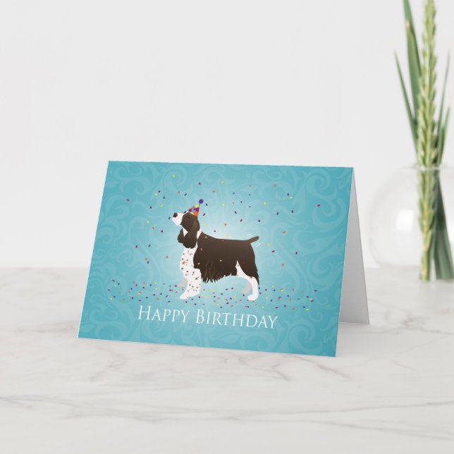 Carte Anglais Springer Spaniel Design d'anniversaire (Devant)