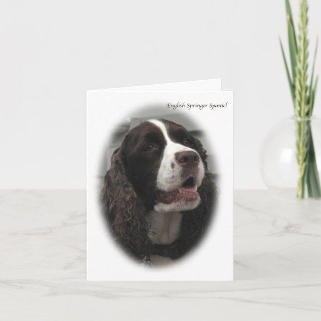 Carte anglaise Springer Spaniel Note (Devant)