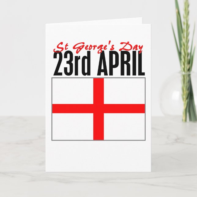 Carte Angleterre, Saint George's Day (Devant)
