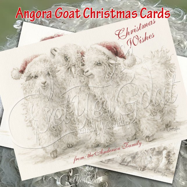 Carte Angora Christmas Goats  (Créateur téléchargé)