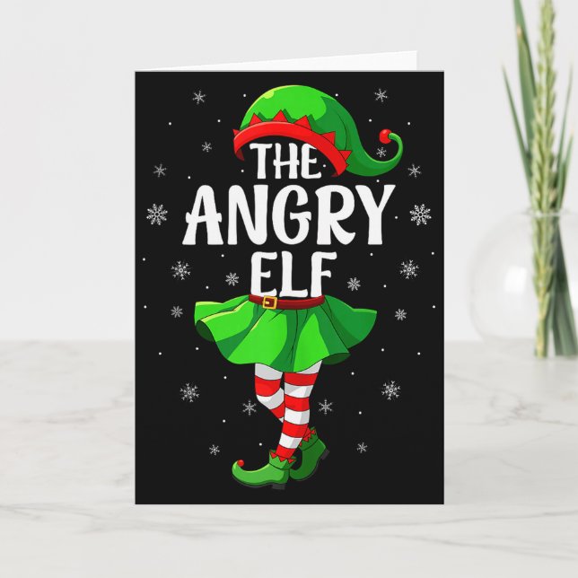 Carte Angry Elf Christmas Girls Women Elf Squad Xmas Fam (Devant)