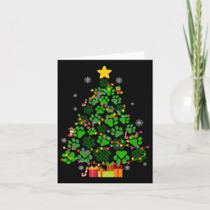 Carte Anim Drôle de Chien Pattes de Chat Arbre de Noël X