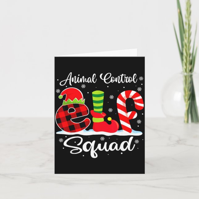 Carte Animal Control Elf Squad Christmas Officer Matchin (Devant)