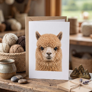 Carte Animal d'alpaga adorable et duveteux