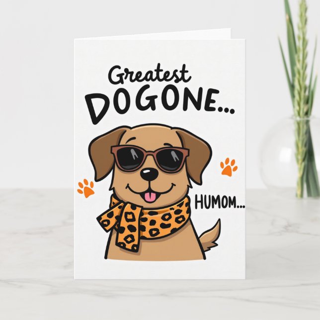 Carte animalier pour chien tacheté avec écharpe (Devant)