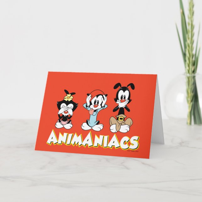 Carte Animaniacs | Graphique de Warner Sibings "No Evil" (Devant)