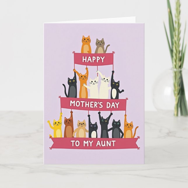 Carte Animated Cats Mothers Day Card (Devant)